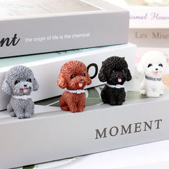 Resin Teddy Dog Figurine Home Garden Decor Mini Dolls Children Desktop Model