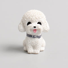 Resin Teddy Dog Figurine Home Garden Decor Mini Dolls Children Desktop Model