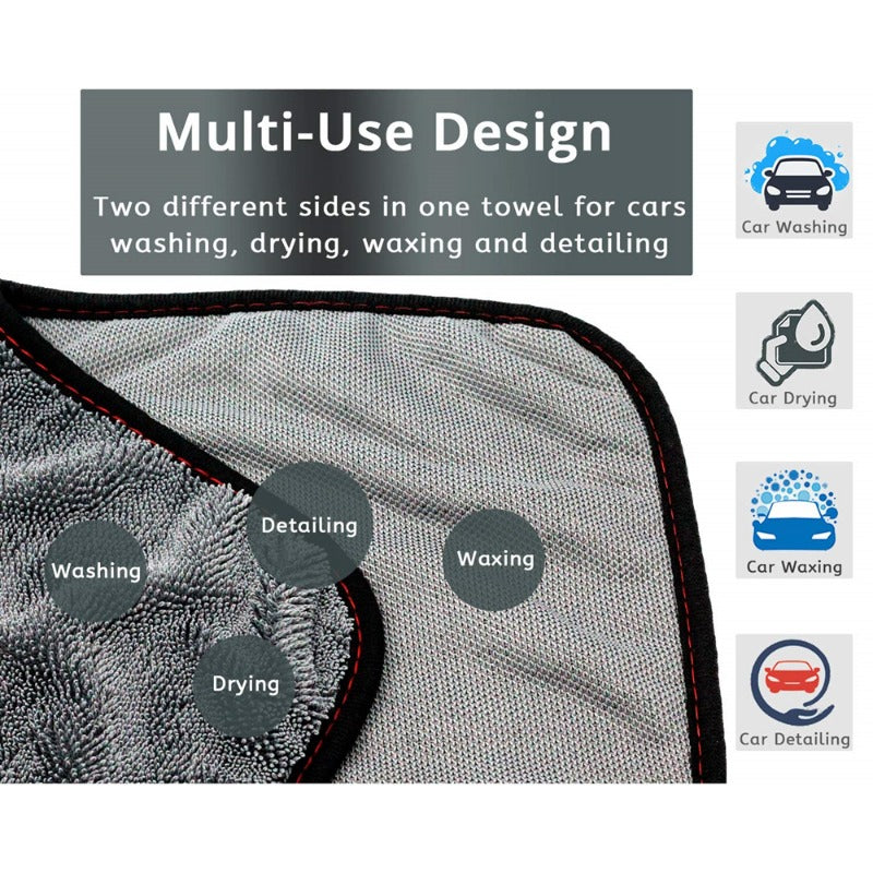 1pc Microfiber Cleaning Towels - Car Washing & Camping