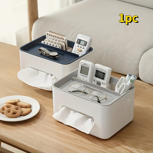 Multifunctional Tissue Box Organize Desktop with Remote Control Paper Storage