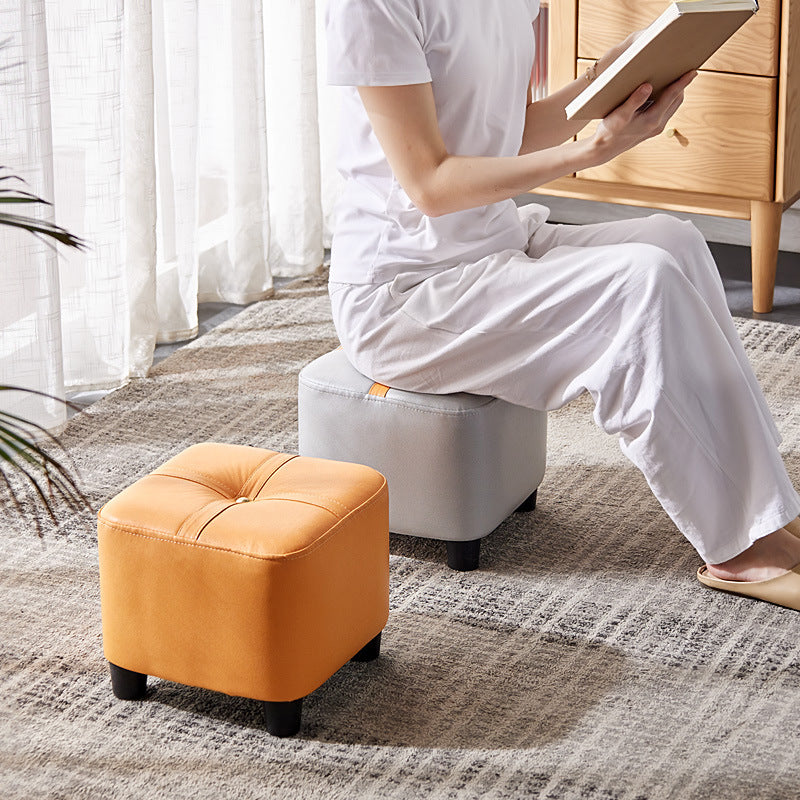 Modern Ottoman Square Ottoman Footrest Shoe Changing Chair