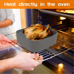 2pcs Square Silicone Liner for Air Fryer Non Stick High Temperature Resistant