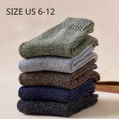 5 Pairs Men's Winter Plus Velvet Warm Mid Calf Socks