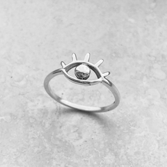 Silvery Plated Evil Eye Woman Ring