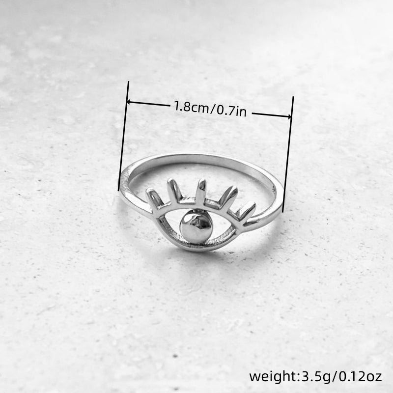Silvery Plated Evil Eye Woman Ring