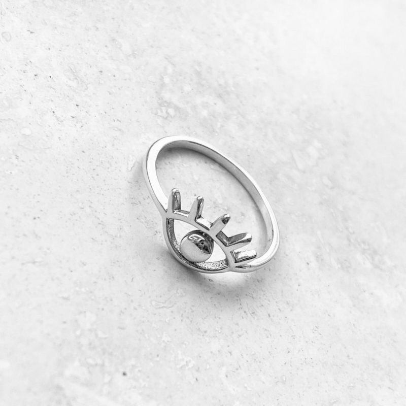Silvery Plated Evil Eye Woman Ring