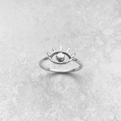 Silvery Plated Evil Eye Woman Ring