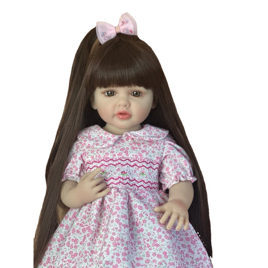 22" Reborn Full Body Silicone Doll Bath Toy Lifelike Newborn Gift