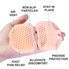 3pcs Women's Silicone Forefoot Pad Non-slip Foot Protection for High Heels