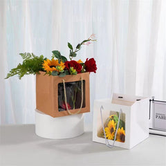 Christmas Cake Gift Bag Tote Open Window Flower Package Square Tote Bag