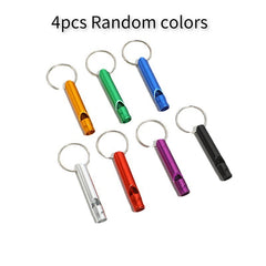 4pcs Small Aluminum Survival Whistle for Outdoor Camping Hiking Emergency