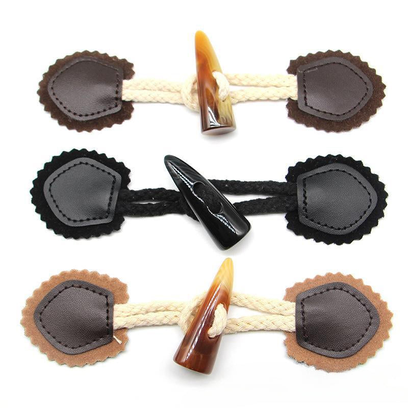 3 Pairs Resin Horn Buckle Leather Belt Rope Buckle
