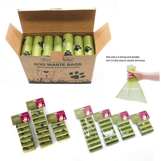 8 Rolls 120pcs Dog Poop Bags Disposable Leak Proof Pet Waste Bags Scented Refill