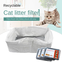 10pcs Cat Feces Filter Net Reusable Plastic Cat Sifting Litter Pan Liners