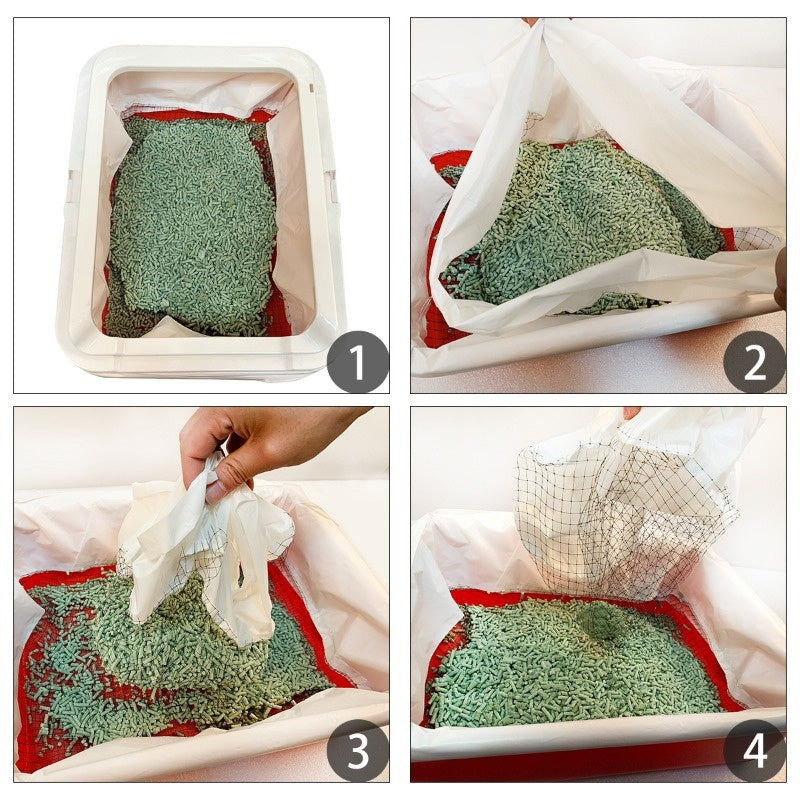 10pcs Cat Feces Filter Net Reusable Plastic Cat Sifting Litter Pan Liners