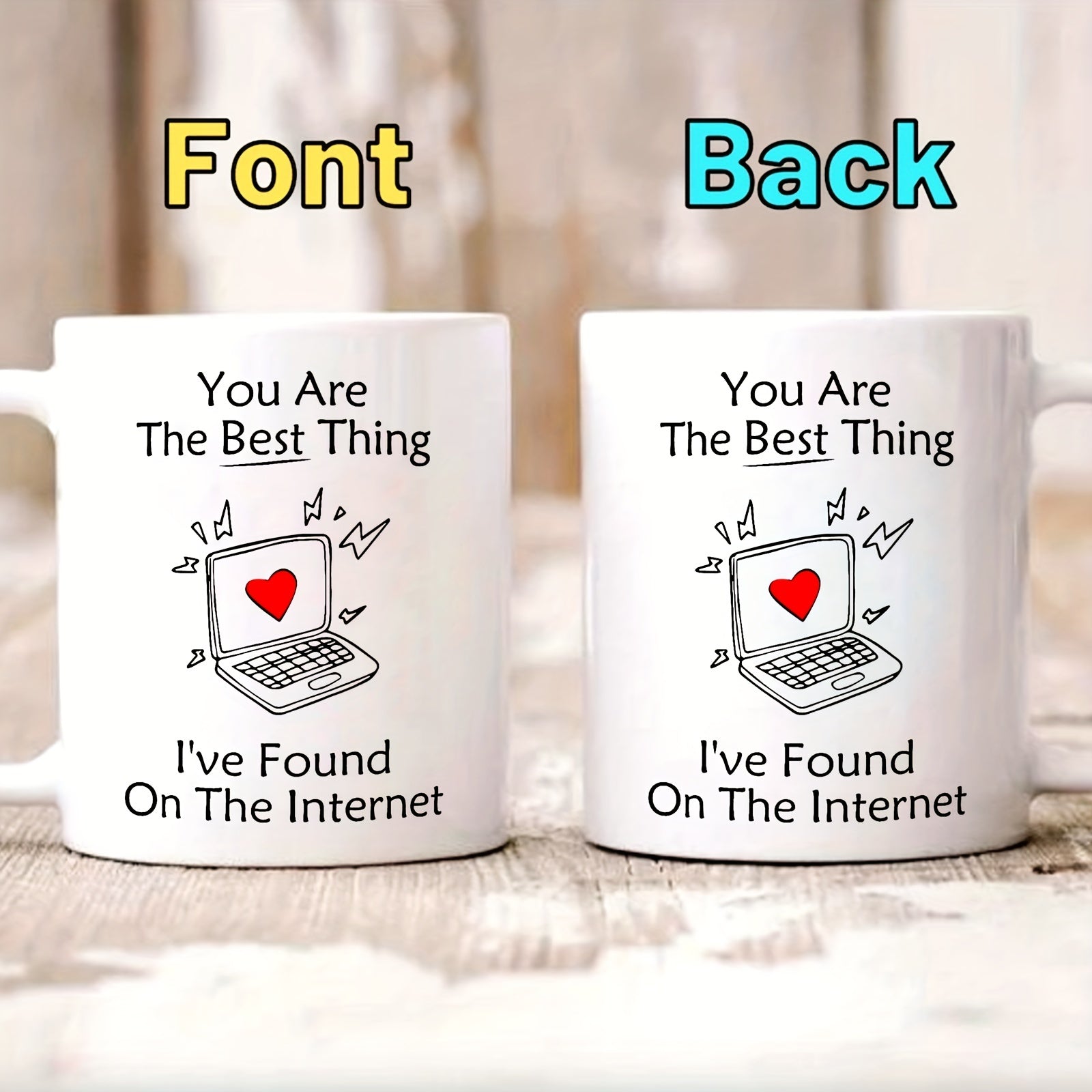 325ml Graffiti Letter Printed Mug - Ceramic Cup for Outdoor Camping