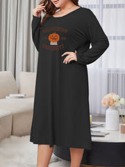  Halloween Pumpkin Print Sleep Dress