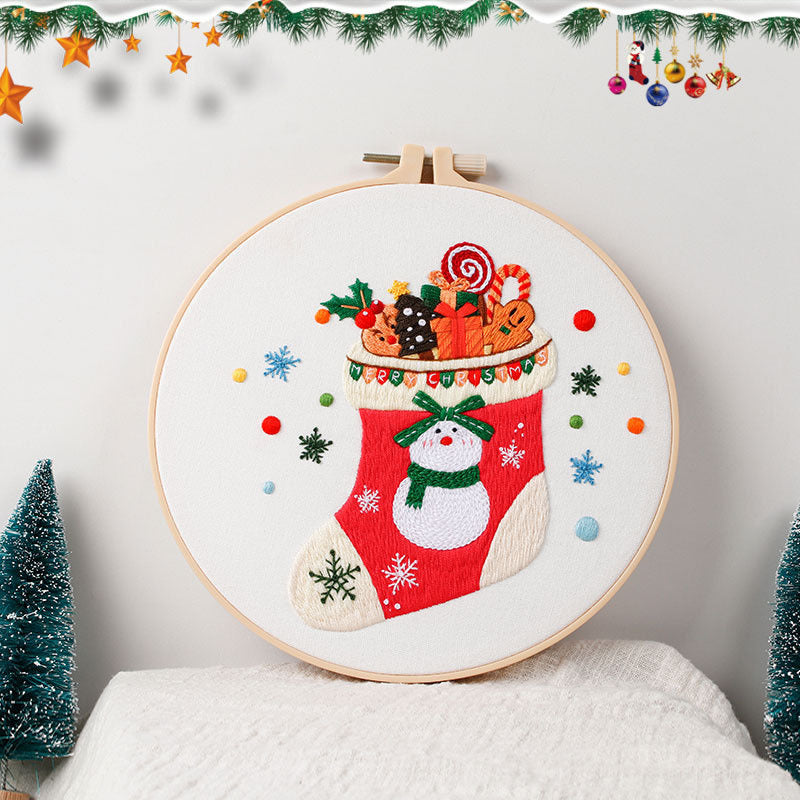 Christmas Series Embroidery Starter Kit for Beginners - Home Decor Kit