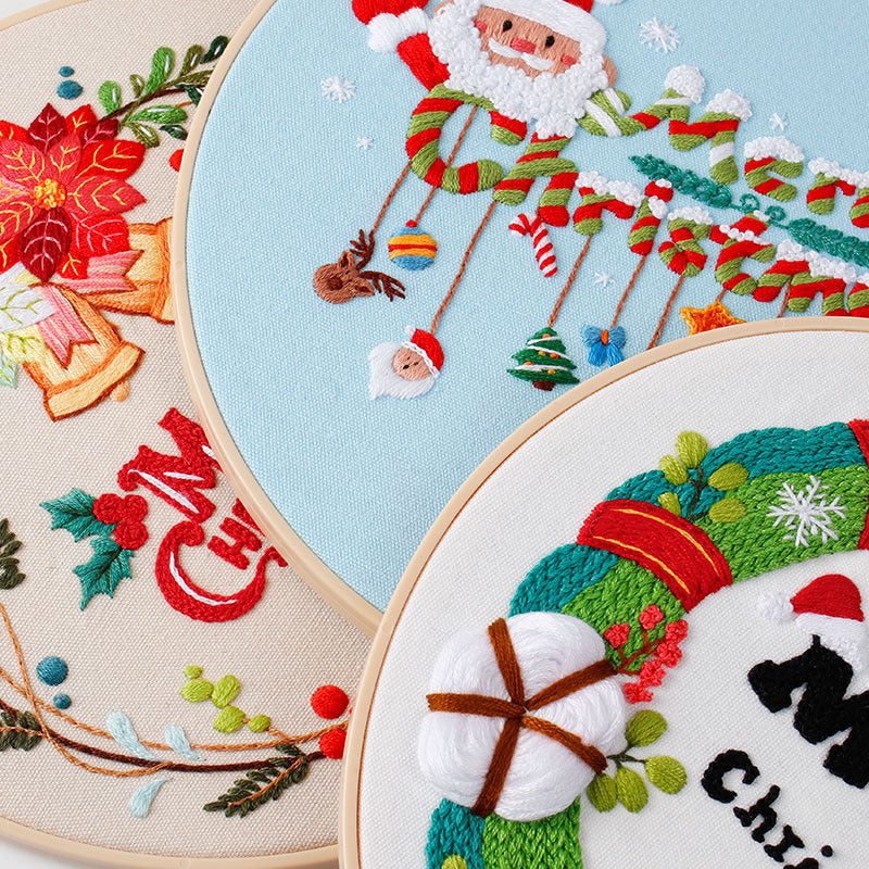 Christmas Series Embroidery Starter Kit for Beginners - Home Decor Kit