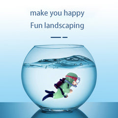 Luminous Green Mini Diver Fish Tank Ornament