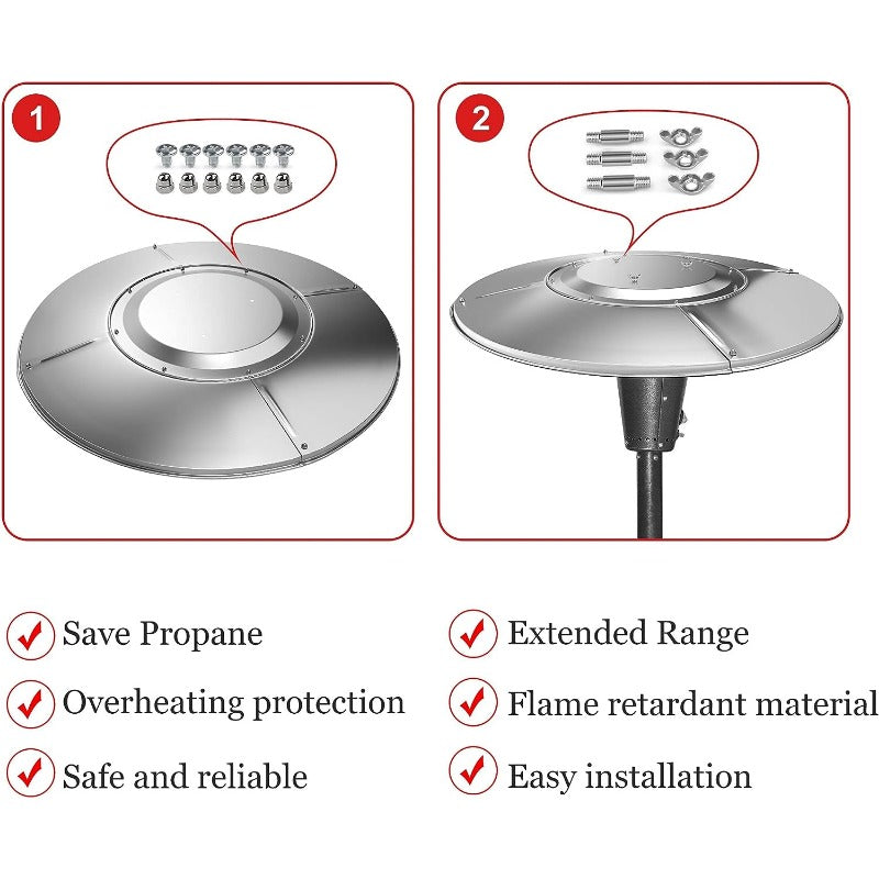 Aluminum Heater Top Reflector for Outdoor Propane Patio Heaters