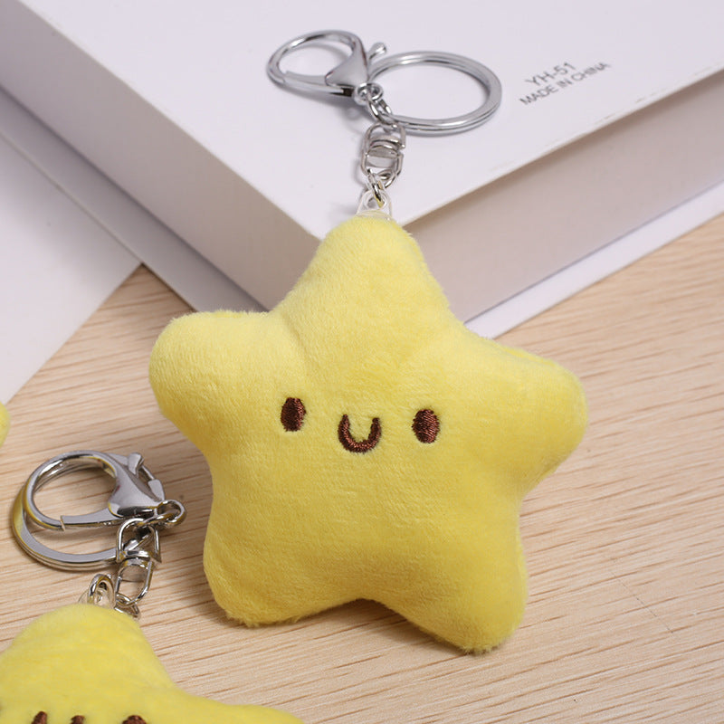 Yellow Little Star Plush Doll Keychain Girls Backpack Decoration