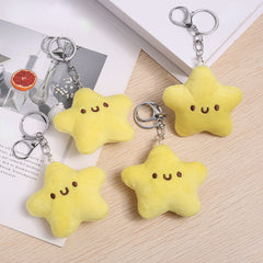 Yellow Little Star Plush Doll Keychain Girls Backpack Decoration