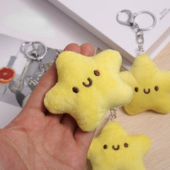 Yellow Little Star Plush Doll Keychain Girls Backpack Decoration