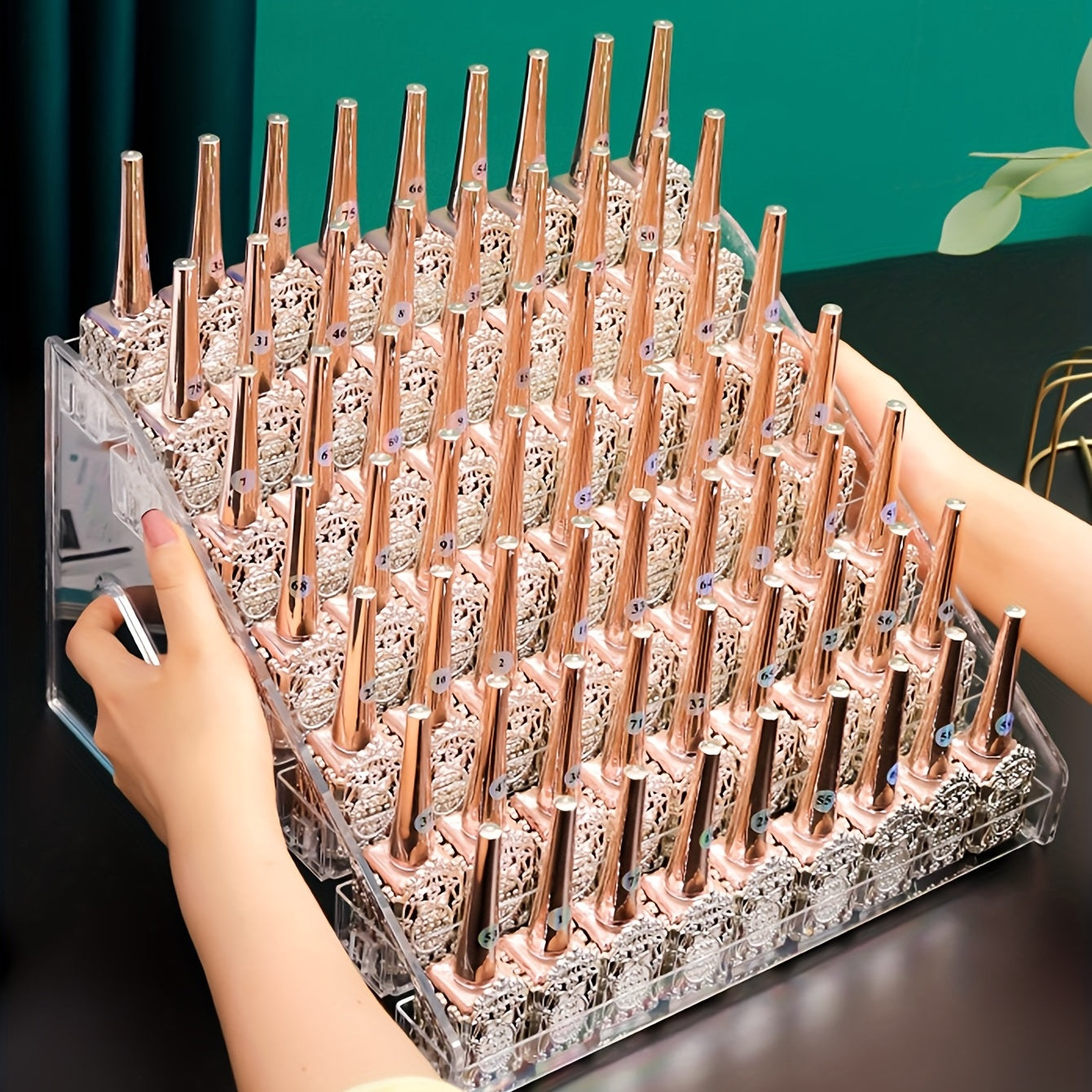 7 Layer Transparent Nail Polish Display Rack Makeup Organizer Holder