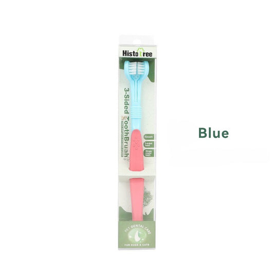 3-Sided Soft Bristle Pet Toothbrush for Effective Teeth Cleaning