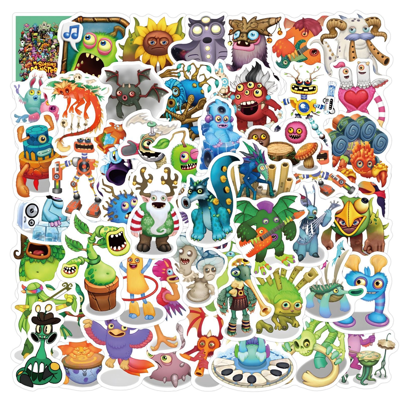 60pcs Monster Anime Love Doodle Waterproof Stickers Pack