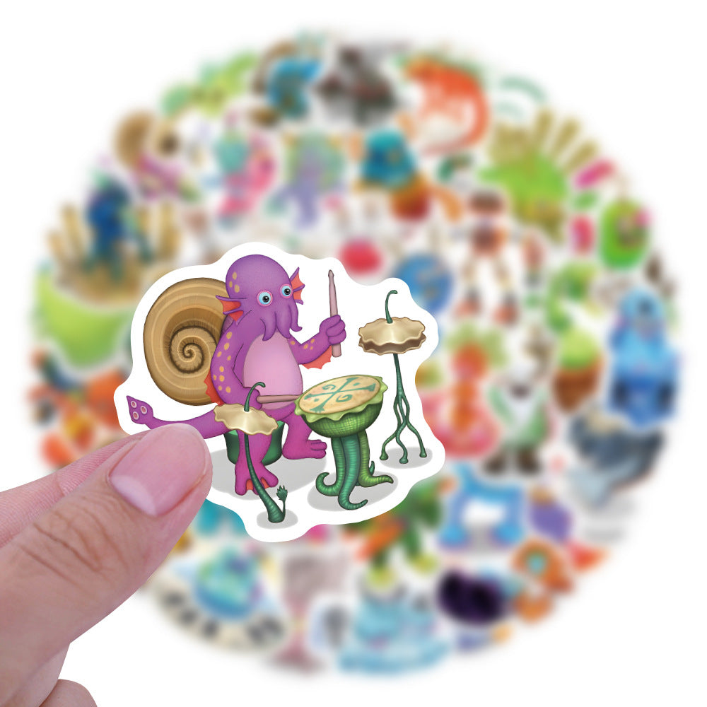 60pcs Monster Anime Love Doodle Waterproof Stickers Pack
