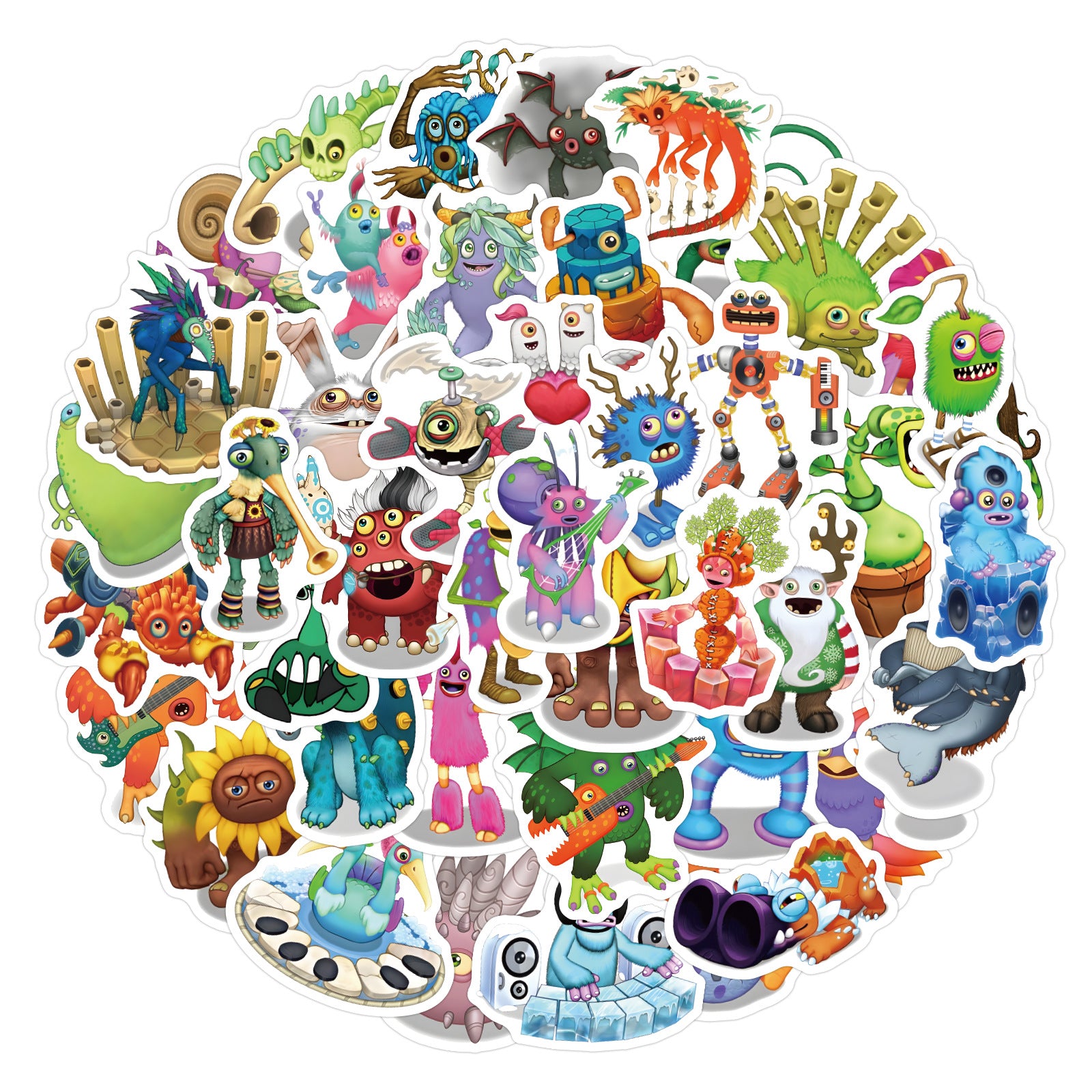 60pcs Monster Anime Love Doodle Waterproof Stickers Pack