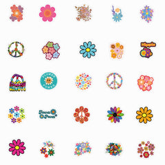 70pcs Hippie Plant Love Doodle Aesthetic Sticker Pack
