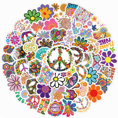 70pcs Hippie Plant Love Doodle Aesthetic Sticker Pack