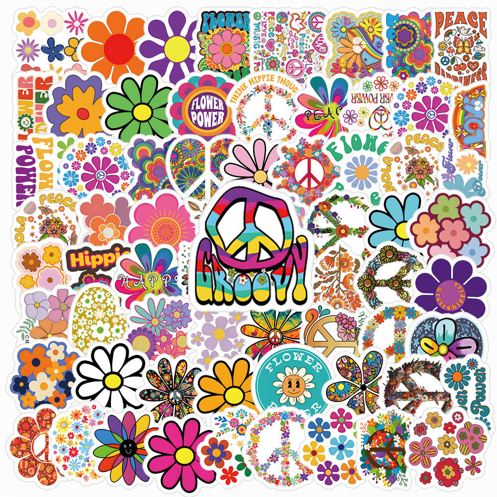70pcs Hippie Plant Love Doodle Aesthetic Sticker Pack