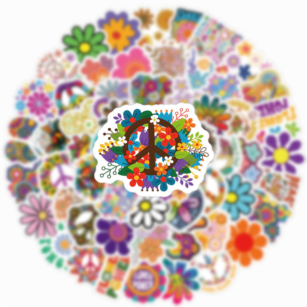70pcs Hippie Plant Love Doodle Aesthetic Sticker Pack