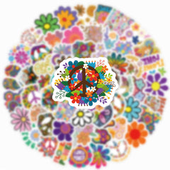 70pcs Hippie Plant Love Doodle Aesthetic Sticker Pack