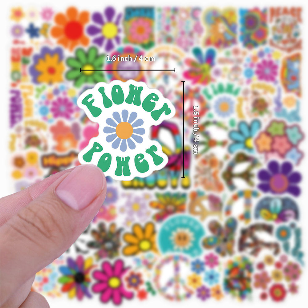 70pcs Hippie Plant Love Doodle Aesthetic Sticker Pack