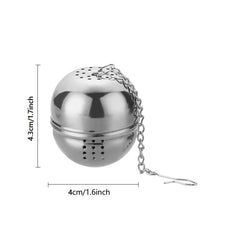 Stainless Steel Tea Ball Infuser Strainer with Chain Hook