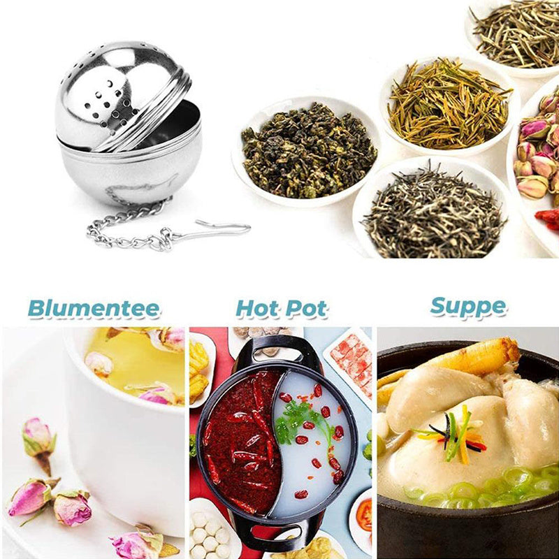 Stainless Steel Tea Ball Infuser Strainer with Chain Hook