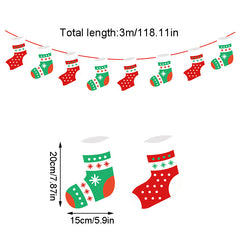 Christmas Party Garland Banner Hanging Ornaments Santa Snowman Xmas Tree Decor