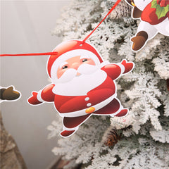 Christmas Party Garland Banner Hanging Ornaments Santa Snowman Xmas Tree Decor