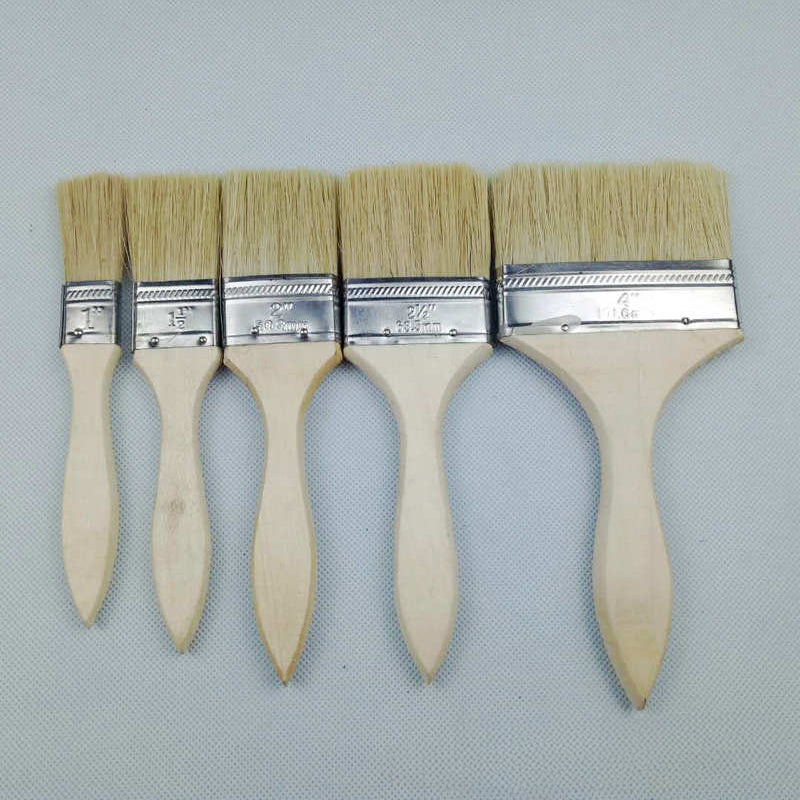 Wooden Handle Paint Brush Bristle Silk Brush Industrial Small Brush