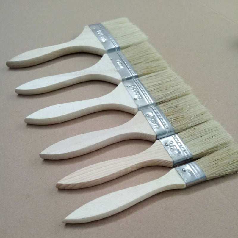 Wooden Handle Paint Brush Bristle Silk Brush Industrial Small Brush
