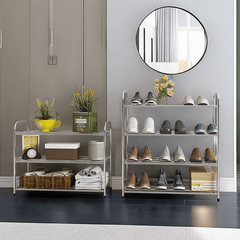 3 6 Tiers Stainless Steel Shoes Storage Rack Easy Assembled Shoe Shelf