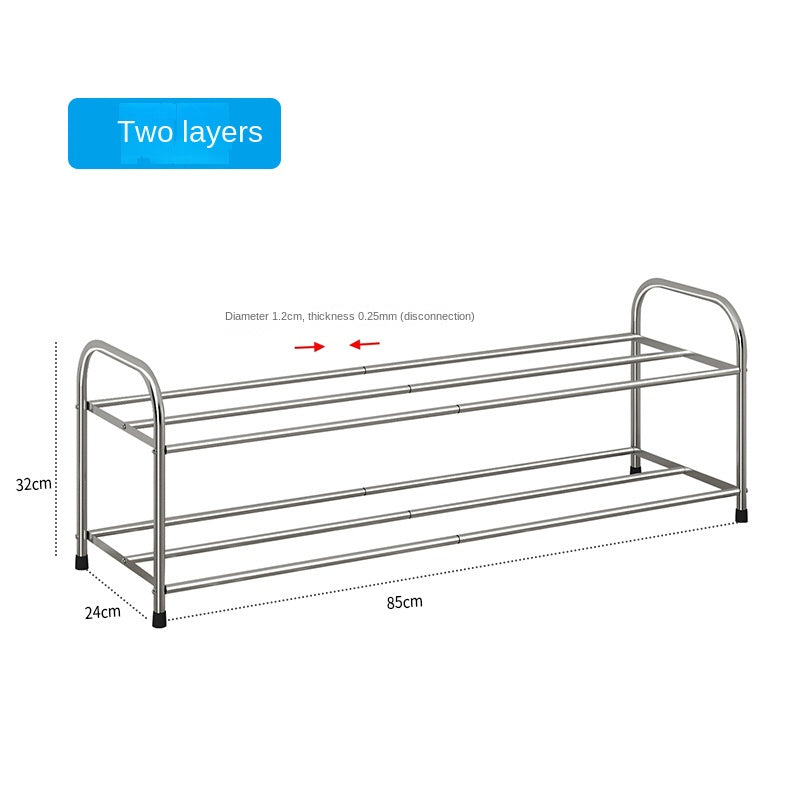 3 6 Tiers Stainless Steel Shoes Storage Rack Easy Assembled Shoe Shelf
