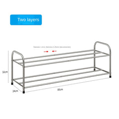 3 6 Tiers Stainless Steel Shoes Storage Rack Easy Assembled Shoe Shelf