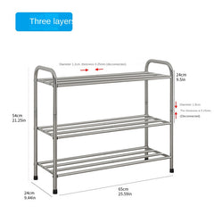 3 6 Tiers Stainless Steel Shoes Storage Rack Easy Assembled Shoe Shelf