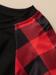  Halloween Pajama Set Women's Ghost & Plaid Tee & Pants Lounge Set